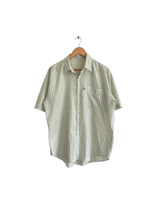 Clean Embroidered Checked Button Up